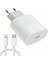 Apple Uyumlu 20W Şarj Adaptorü Type-C Başlık + Type C To Lightning Kablo- Yüksek Kalite - 20W Power Adapter 1