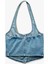 Halter Yaka Düğmeli Dar Kesim Kolsuz Crop Denim Üst 5