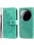 Xiaomi 15 Ultra Kılıf Çiçek Desenli Pu Deri Cüzdan Standlı Telefon Kapağı-Yeşil (Yurt Dışından) 1