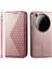Xiaomi 15 Ultra Kılıf Buzağı Dokulu Pu Deri Telefon Kılıfı - Cüzdan-Gül Altın (Yurt Dışından) 1