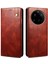 Xiaomi 15 Ultra Kılıf Crazy Horse Doku Mumlu Deri Cüzdan Standlı Telefon Kapağı-Kahverengi (Yurt Dışından) 1