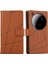 Df-06 Xiaomi 15 Ultra Telefon Kılıfı Hattı Baskı Deri Cüzdan Kapağı-Kahverengi (Yurt Dışından) 1