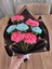 Örgü Çiçek Buketi, Koyu Pembe-Mavi Karışık Örgü Gül Buketi, Anneler Günü, Sevgililer Günü, Özel Günler Hediye Yapay Çiçek, Gıftandflowers 2