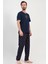 Erkek Kısa Kol Lacivert Pijama Takım C9T1N1O804 2