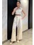Bel Bağlamalı Fermuarlı Kadın Keten Pantolon P-00016608 2