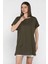 Kol Katlamalı Bisiklet Yaka Kadın Uzun Tişört (M-L-Xl Uyumludur) P-00016852 2