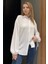 Yan Büzgülü Bağcıklı Kadın Gömlek P-00016622 1