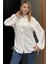 Yan Büzgülü Bağcıklı Kadın Gömlek P-00016622 2