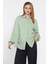 Yan Büzgülü Bağcıklı Kadın Gömlek P-00016622 2