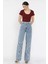 Kadın Yüksek Bel Yıldız Detaylı Palazzo Jean Kot Pantolon P-00016788 2