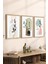 3 Parça Ahşap Çerçeve Görünümlü Mdf Poster Tablo Seti - Set 124 1