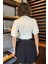 Kadın V Yaka Büzgü Detaylı Crop Top Bluz P-00016475 3