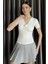 Gül Detaylı V Yaka Kadın Bluz P-00016474 2