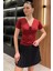 Gül Detaylı V Yaka Kadın Bluz P-00016474 2