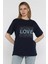 Love Taşlı Bisiklet Yaka Kadın Tişört P-00016715 2