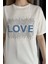 Love Taşlı Bisiklet Yaka Kadın Tişört P-00016715 4