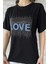 Love Taşlı Bisiklet Yaka Kadın Tişört P-00016715 4