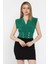 Kadın Kruvaze Yaka Düğme Detaylı Pileli Bluz P-00016710 2