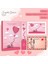 Metrashop Kitabevi Kişiye Özel Kartpostallı Hediye Seti - Pembe Gökyüzü 128 Sayfa Defter 1 Kartpostal 1 Ayraç 1