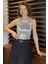 Kadın Pul Payetli Sıfır Kol Bluz P-00016478 2