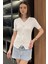 Kadın Inci Düğme Detaylı Likralı Bluz P-00016684 2