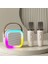 K12 Kablosuz Bluetooth Hoparlör Bej Karaoke 2 Mikrofon Hediyeli Ses Efektli Rgb Hd Stereo Ses Usb/sd 4