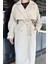 Kadın Bel Kuşaklı Yırtmaçlı Oversize Trençkot P-00016316 3