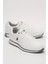 Erkek Günlük Cilt Sneaker Ayakkabı Beyaz - Füme 2