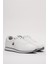 Erkek Günlük Cilt Sneaker Ayakkabı Beyaz - Füme 3
