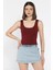 Kadın Modal Kumaş Sıfır Kol Likralı Crop Top Bluz P-00016648 1