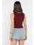 Kadın Modal Kumaş Sıfır Kol Likralı Crop Top Bluz P-00016648 3