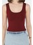 Kadın Modal Kumaş Sıfır Kol Likralı Crop Top Bluz P-00016648 4