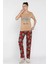 Kadın Ekose Desenli Yarım Kol Baskılı Pijama Takımı P-00016639 2