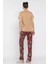 Kadın Ekose Desenli Yarım Kol Baskılı Pijama Takımı P-00016639 3