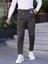 Erkek Örme Kumaş Pileli Duble Paça Rahat Kalıp Casual Jogger Pantolon 1
