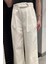 Kadın Bol Paça Keten Pantolon P-00016610 4