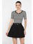 Kadın Bel Kemer Detaylı Pileli Şortlu Mini Etek P-00016327 1
