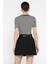 Kadın Bel Kemer Detaylı Pileli Şortlu Mini Etek P-00016327 3