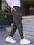 Erkek Örme Kumaş Pileli Duble Paça Rahat Kalıp Casual Jogger Pantolon 2