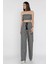 Kadın Çizgi Desenli Straplez Crop Top Bluz Palazzo Pantolon Ikili Takım P-00016546 2