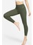 Dri Fit Zenvy Gentle Support High Waisted 7/8 Leggings Kadın Yüksek Bel Iç Cepli Spor Tayt Haki 1
