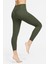 Dri Fit Zenvy Gentle Support High Waisted 7/8 Leggings Kadın Yüksek Bel Iç Cepli Spor Tayt Haki 2