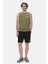 Elton Koyu Haki Bisiklet Yaka Sıfır Kol Yıkamalı Baskılı Oversize Erkek Tshirt 4