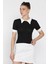 Kadın Polo Yaka Renk Garnili Kaşkorse Bluz P-00016854 2