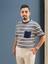 Erkek Bisiklet Yaka Cep Detaylı Yeni Sezon Trend Çizgili Örme T-Shirt 2