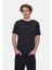 Tatum Siyah Bisiklet Yaka Baskılı Standard Fit Erkek Tshirt 1
