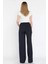 Bel Lastikli Bağcıklı Bol Paça Kadın Pantolon P-00016656 3