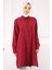 Bordo Önü Taş Detaylı Linda Tunik 4