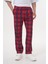 Unisex Pamuklu Cepli Beli Lastikli Kırmızı Ekose Baskılı Pijama Altı Eşofman 4