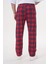 Unisex Pamuklu Cepli Beli Lastikli Kırmızı Ekose Baskılı Pijama Altı Eşofman 5